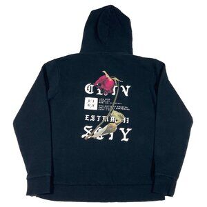 LIRA Rose Sweatshirt Hoodie Mens Size Medium Black Graphic Hoody Skate Surf